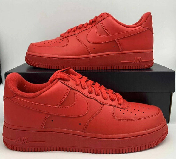 Men's Air Force 1 Triple Red Shoes 0377